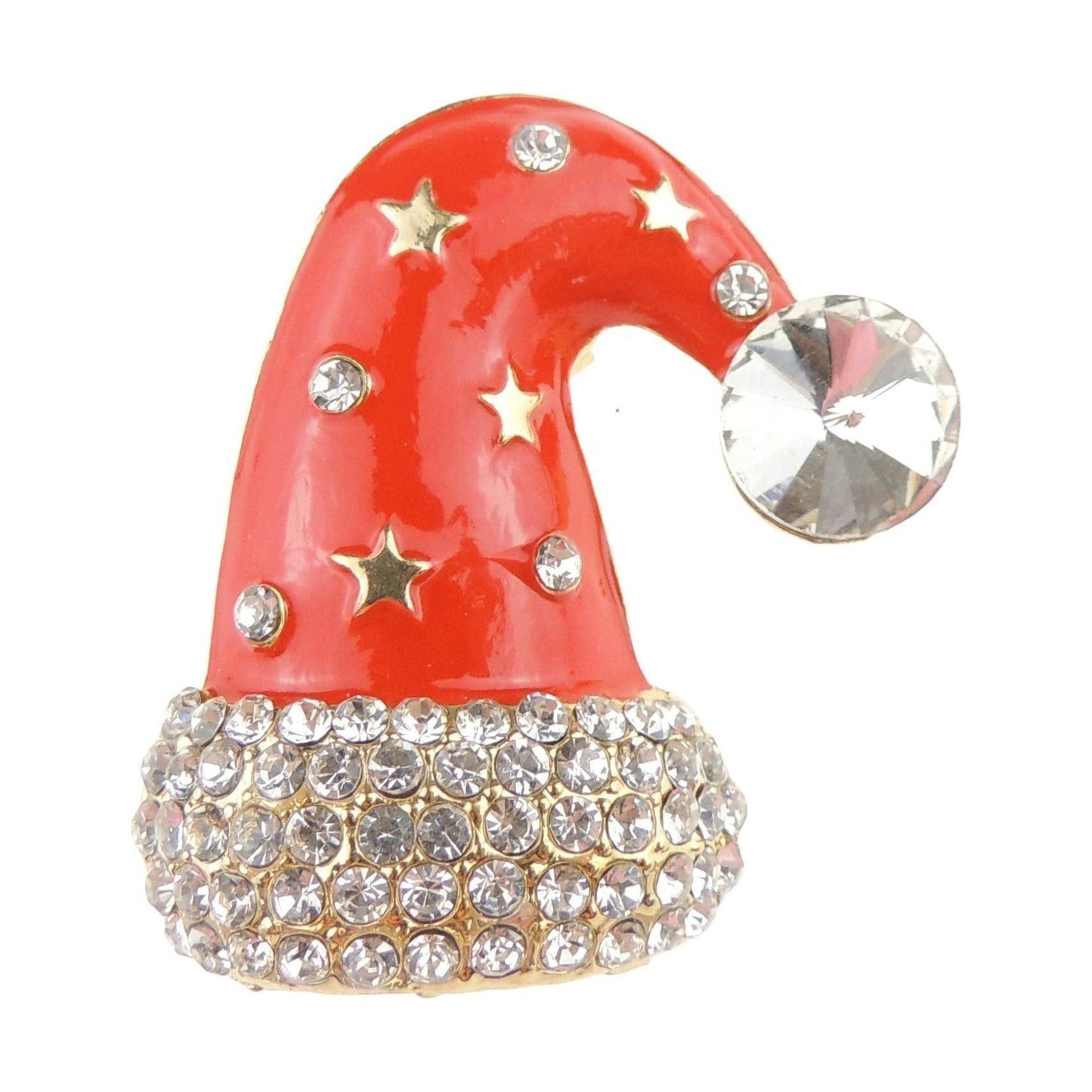 Festive Christmas Season Gift Coat Scarf Coat Jacket Shawl Scarf Enamel Diamante Rhinestone Crystal Brooch Badge Breastpin Corsage Pin Xmas Red Stars Santa Hat