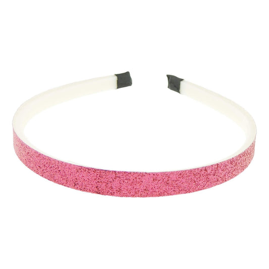 Girls Glitter Party Wedding Ribbon 1cm Covered White Headband Alice Band