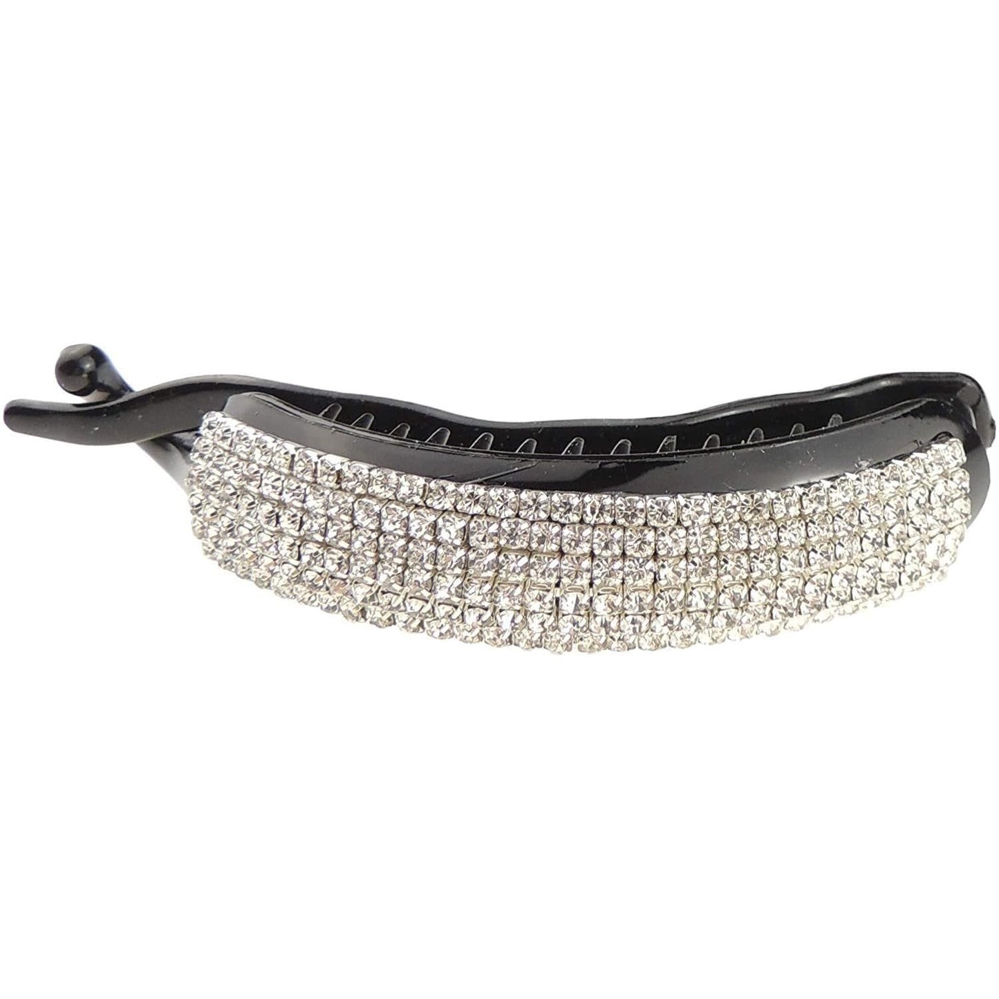 Extra Sparkly Diamante Crystal Curved Pony Tail Banana Thick Long Hair Clip