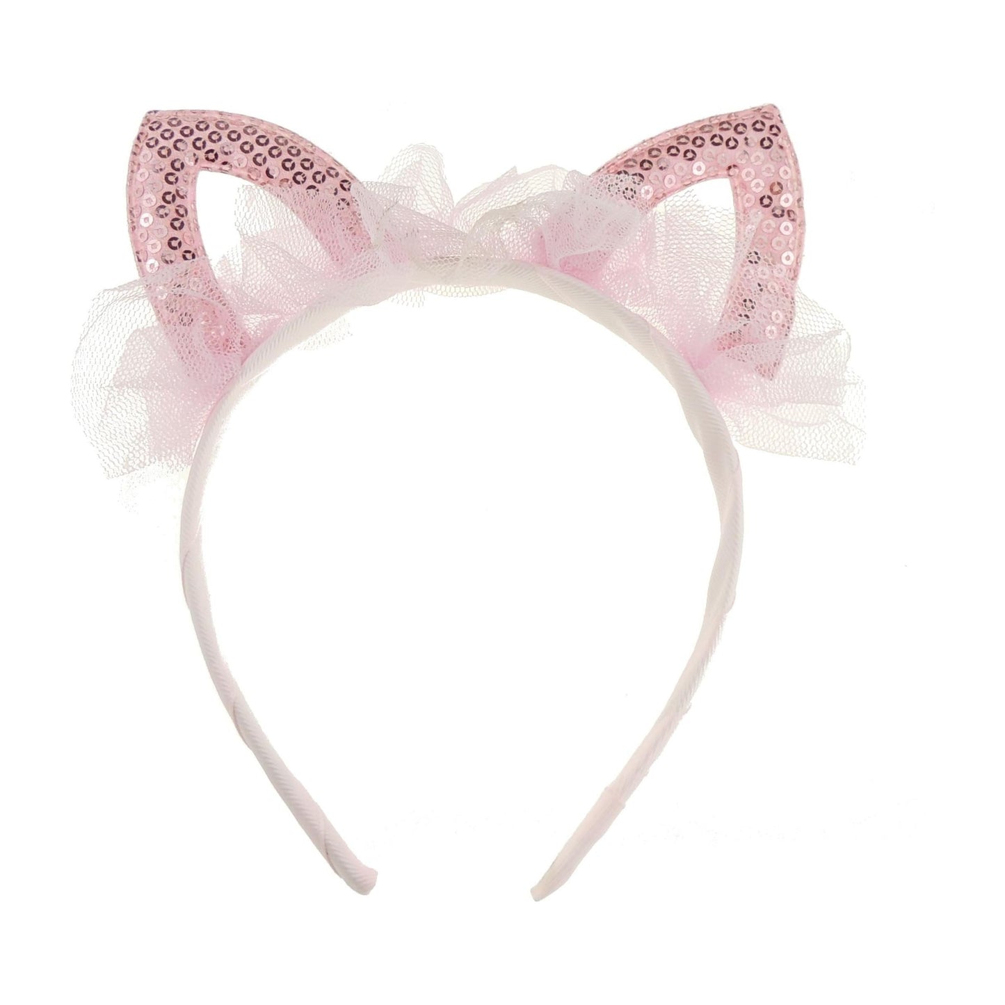 Cute Womens Girls Fancy Dress Up Party Role School Play Costume Christmas Hen Do Halloween Deely Deeley Bopper Animal Ears Headband Hairband Hair Alice Band Sequin Lace Cat