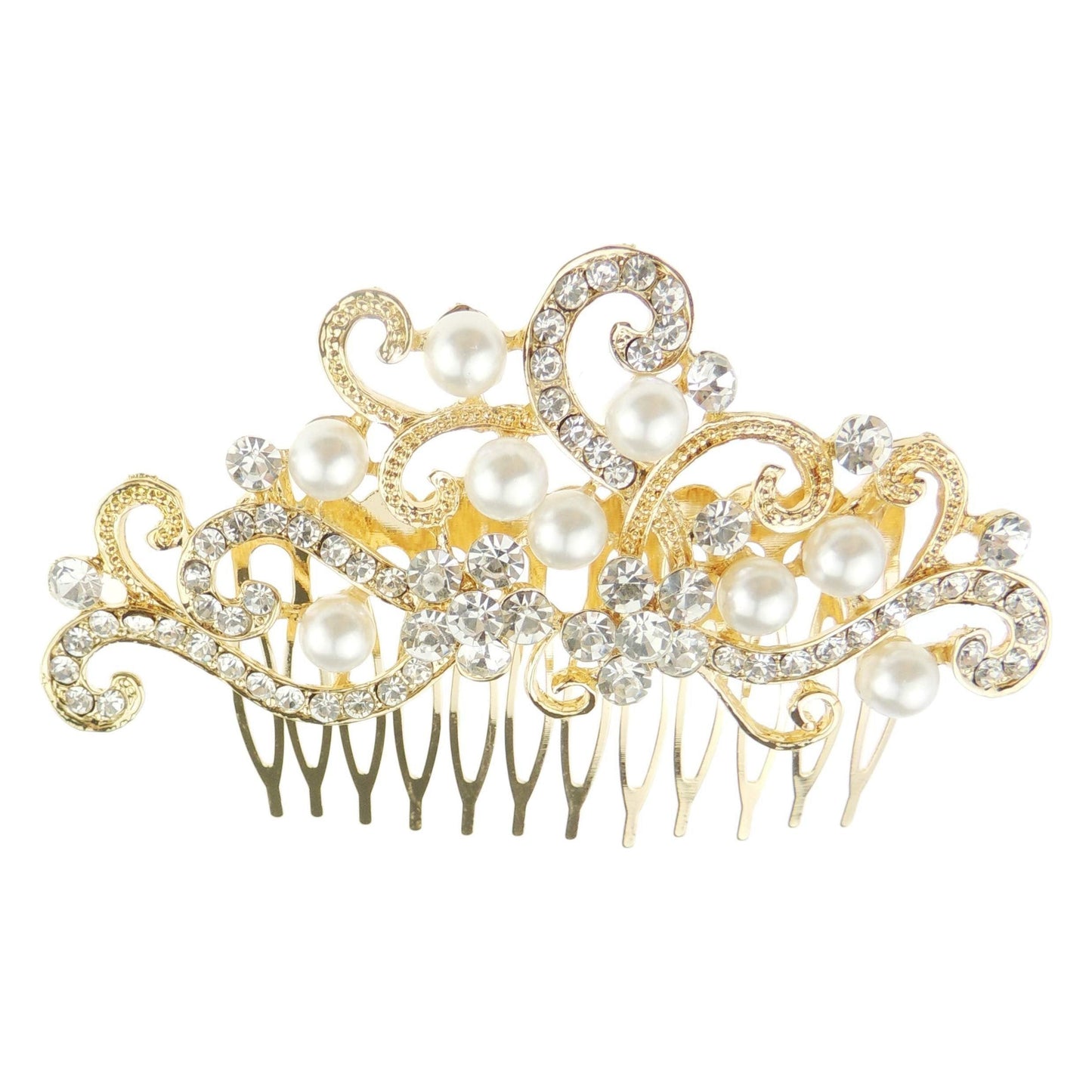 Faux Pearl Diamante Crystal Rhinestone Bridal Party Hair Small Side Comb