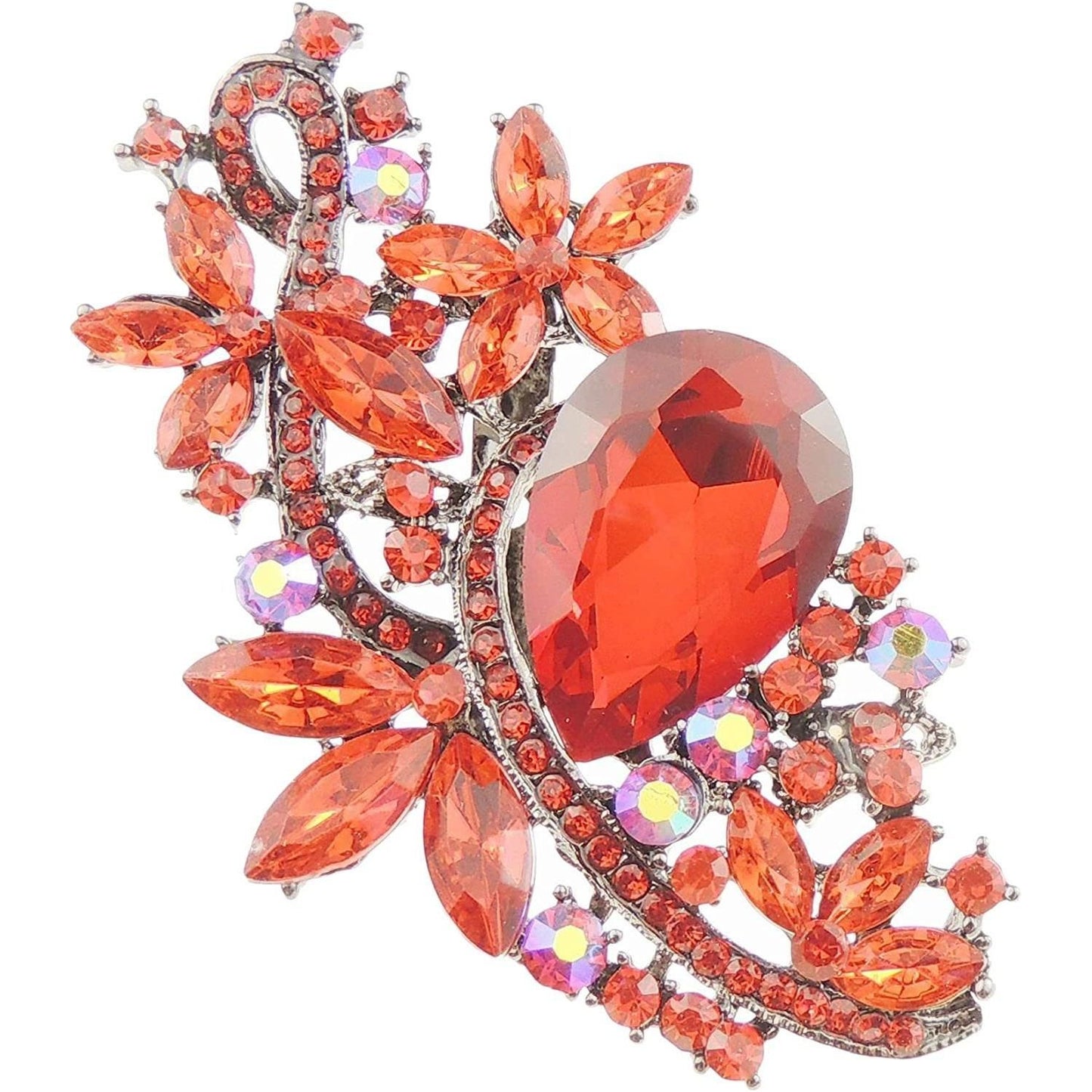 Pretty Crystal Diamante Sparkly Large Chunky Bouquet Lapel Brooch