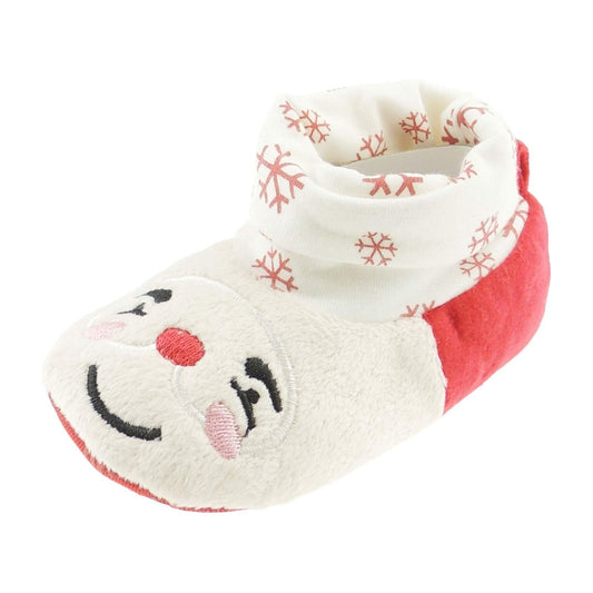 Baby Boys Unisex Girls Infant Newborn Babies Kids House Crib Pram Shoes Winter Fleece Warm Soft Sole Party Booties Slippers Festive 1st First Christmas Xmas Red Santa Face (11 0-3 Months)