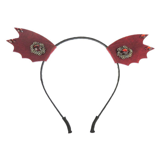 Womens Girls Mens Fancy Dress Up Party Role School Play Costume Hen Do Halloween Deely Deeley Bopper Animal Headband Hairband Hair Alice Band Goth Steampunk Black Red Diamante Bat Ears