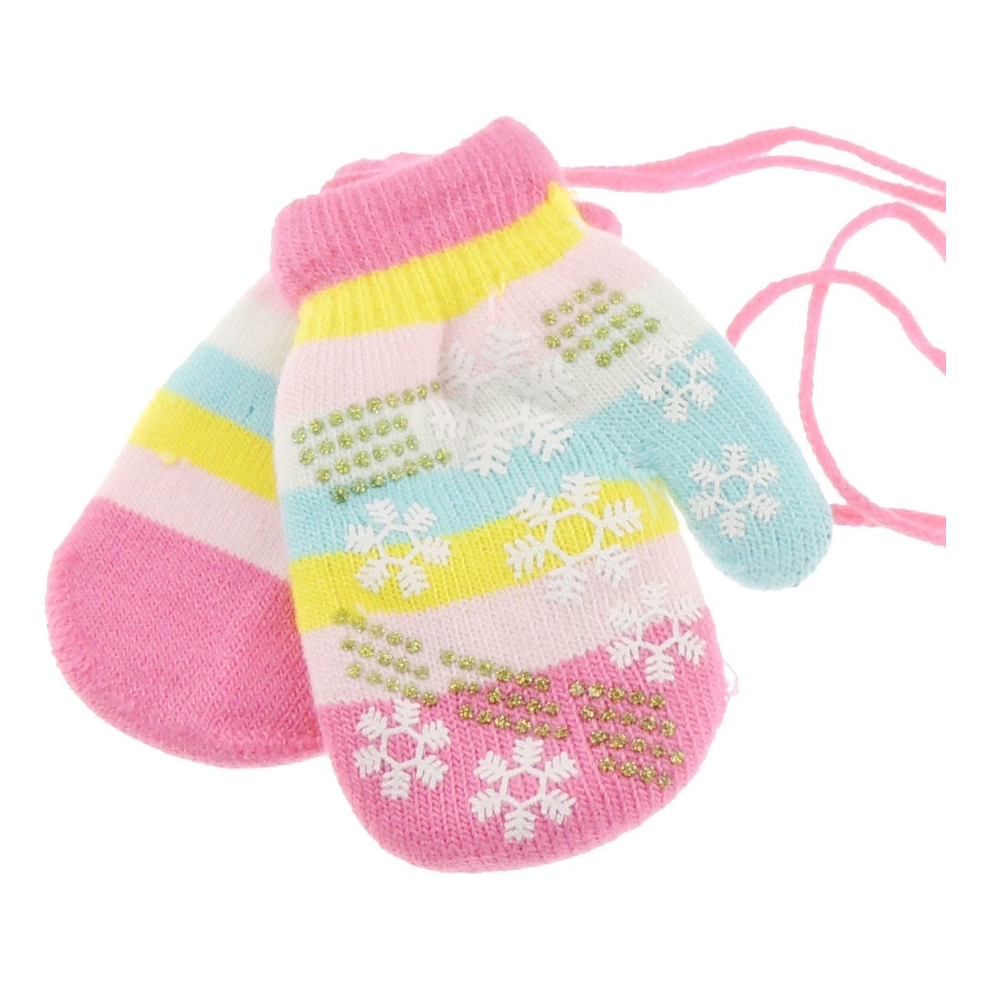 Soft Baby Girls Boys Kids Toddler Children Babies Knit Thermal Warm Winter Outdoor Hand Warmers Gloves Stripe Snowflake Chain String Mittens 6 9 Months 1 2 Years