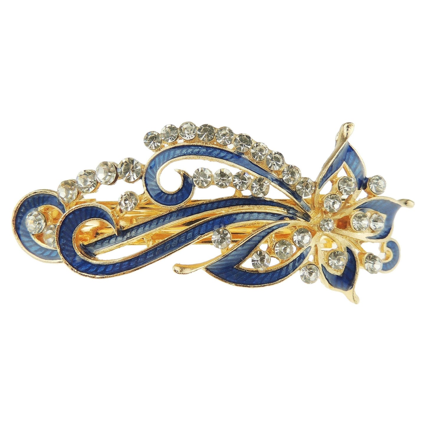 Ladies Enamel & Diamante Evening Occasion Stencil Hair Barrette Clip Shooting Star Bow