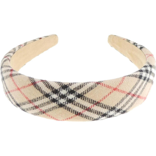 Womens Girls Holiday Festive Winter Wide Slightly Padded Fashion Formal Plaid Tartan Fabric Boho Vintage Headband Alice Band Hair Hairband Christmas Birthday Wedding Guest Bridesmaid Prom (Red)