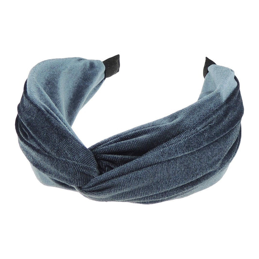 Ladies Wide Top Twist Detail Velvet Soft Covered Headband Alice Band