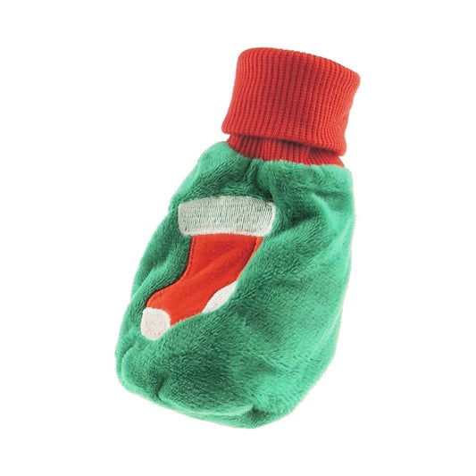 Baby Boys Girls Infant Newborn Babies Kids Crib Pram Winter Fleece Warm Plush Velour Party Booties Socks Slippers Festive 1st First Christmas Xmas Embroidered Up to 6 Months Green Stocking