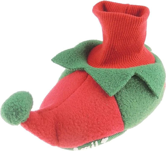 Baby Boys Girls Infant Newborn Babies Kids Crib Pram Winter Fleece Warm Booties Slippers 1st First Christmas Xmas Red Elf Boots (0-3 Months 11)