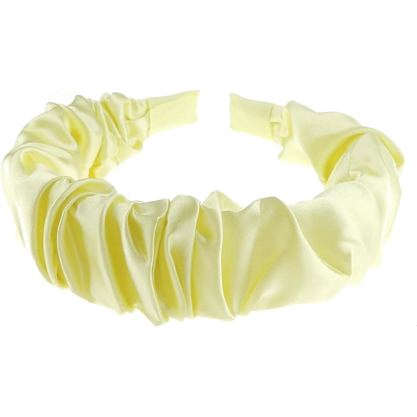 Girls Women Rouched Summer Evening Wedding Bridal Party Christmas Bridesmaid Birthday Satin Fabric Headband Alice Band Hair Accessories Headpiece