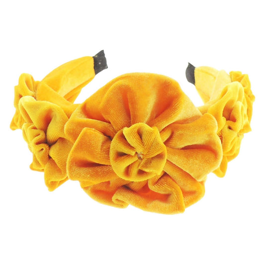 Womens Luxury Large Velvet Rosette Rose Flower Wide Velvet Winter Evening Wedding Party Birthday Bridal Christmas Birthday Bridesmaid Headband Alice Band Hair Accessories Hairband