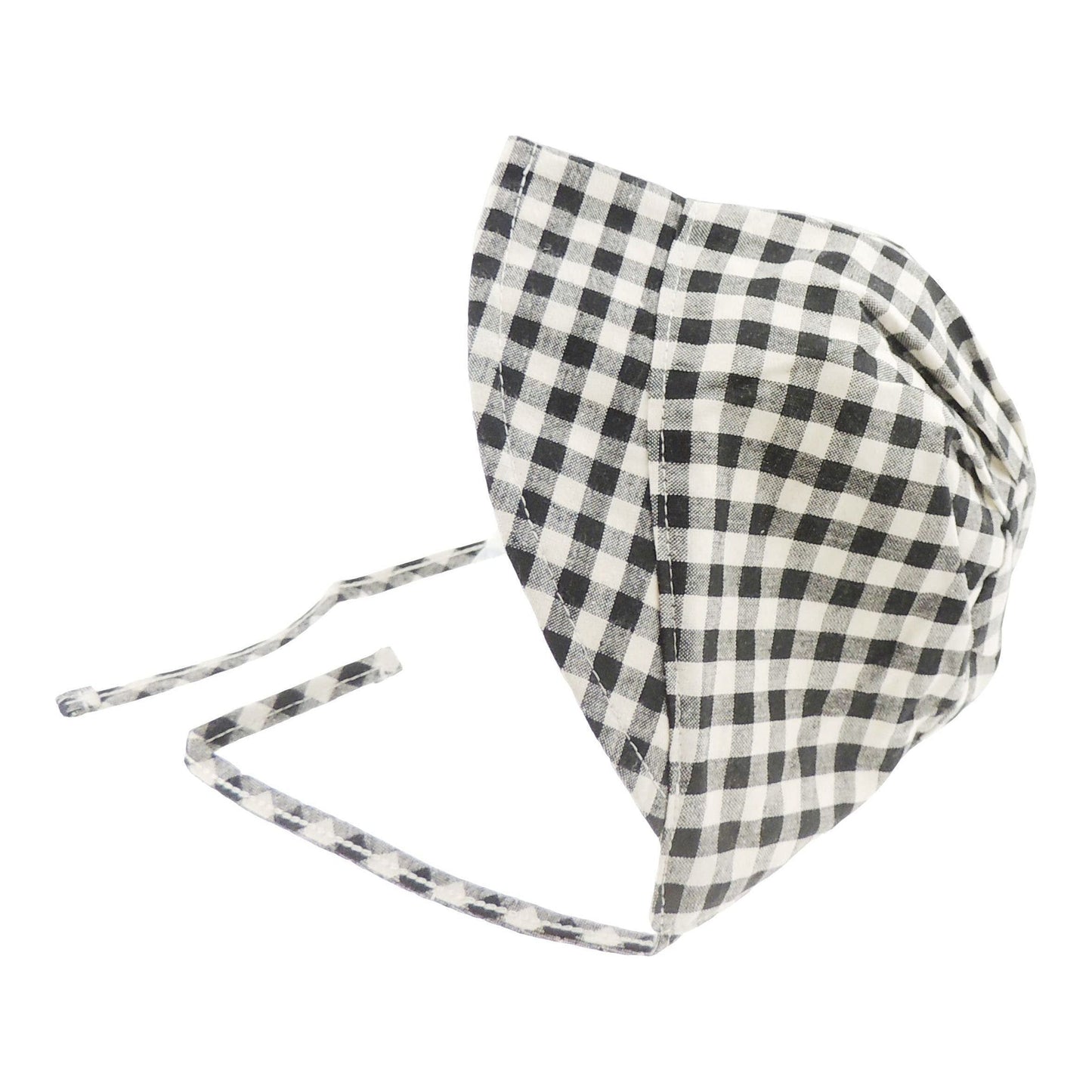 Cute Baby Girls Kids Babies Newborn Infants Childrens Plaid Tartan Pattern Poke Retro Cloche Cap Beanie Bucket Summer Beach Sunhat Sun Protection Hat 3 6 9 12 Months Black White Gingham Check