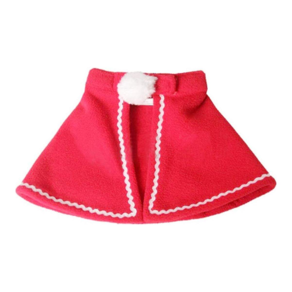 Dog Cat Festive Christmas Red Santa Claus Warm Cloak Cape