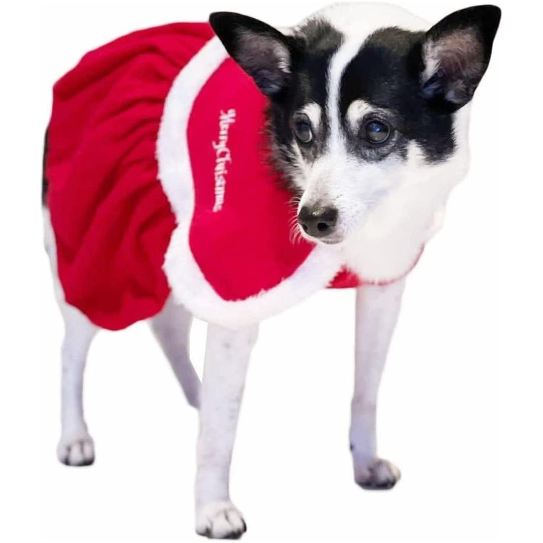 SMALL DOG BREED ONLY Cat Christmas Red White Santa Dog Winter Coat Outfit