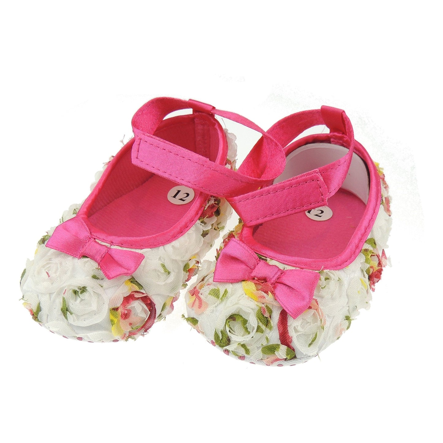 Elegant Baby Girls Soft Soled English Rosebud Delicate Summer Sandals (Elastic 13 6-9 Months)