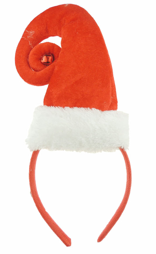 Glamour Girlz Unisex Womens Mens Festive Ears Christmas Nativity Costume Outfit Party Headband Hair Hoop Alice Band Hairband Deeley Bopper Large Velvet Curled Santa Claus Elf Hat