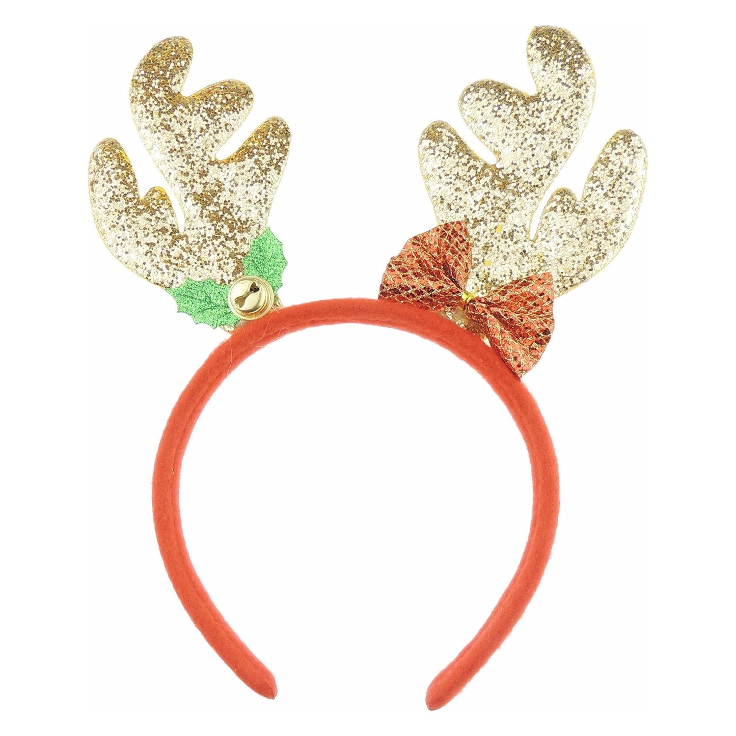 Unisex Womens Mens Festive Christmas Nativity Costume Outfit Party Headband Hair Hoop Alice Band Hairband Deeley Deely Springs Bopper Plush Deer Antler Ears Elk Stag Reindeer Glitter Bow