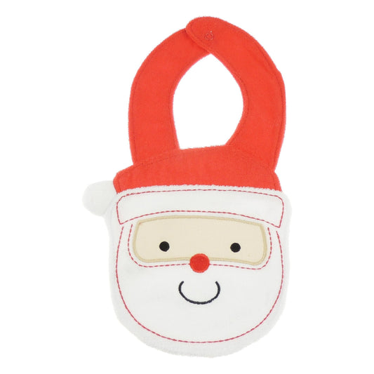 Cute Unisex Baby Girls Boys Babies Newborn 3 6 9 Months Essentials Infant Childrens Kids Everyday Feeding Weaning Teething Bandana Burp Cloth Dribble Bib My First Christmas Red Santa Claus Face