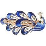 Beautiful Ladies Vintage Gold Tone Chunky Metal 8 cm Hair Evening Barrette Peacock in 6 Colours