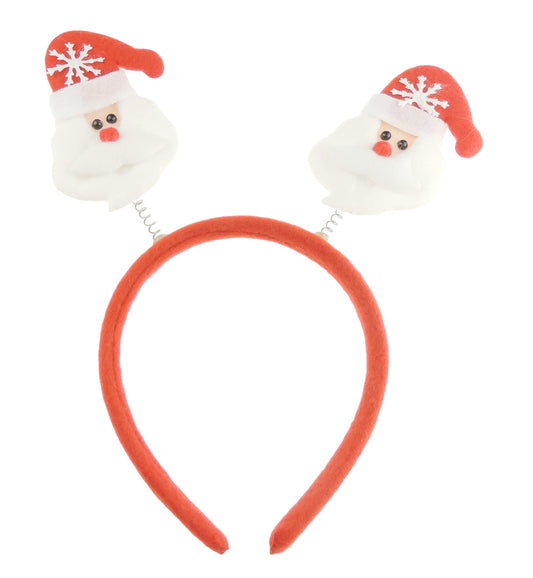 Glamour Girlz Unisex Womens Mens Festive Christmas Nativity Costume Outfit Party Headband Hair Hoop Alice Band Hairband Deeley Deely Springs Bopper Plush Deer Antler Ears Plush Santa Hat Red