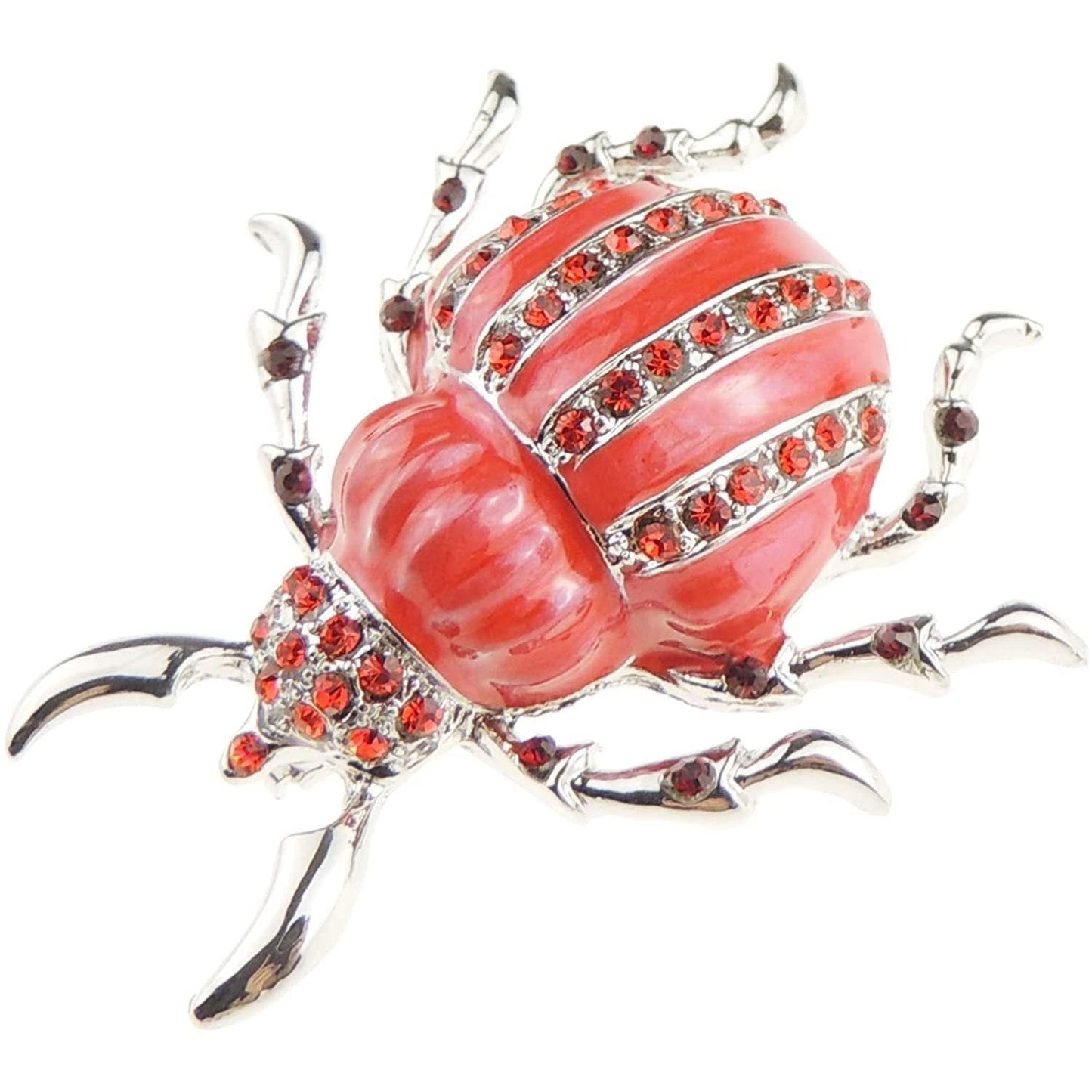 Womens Party Wedding Dress Christmas Birthday Saree Scarf Lapel Diamante Bling Crystal Brooch Badge Breastpin Corsage Pin Enamel Marbled Look Insect Bug Beetle