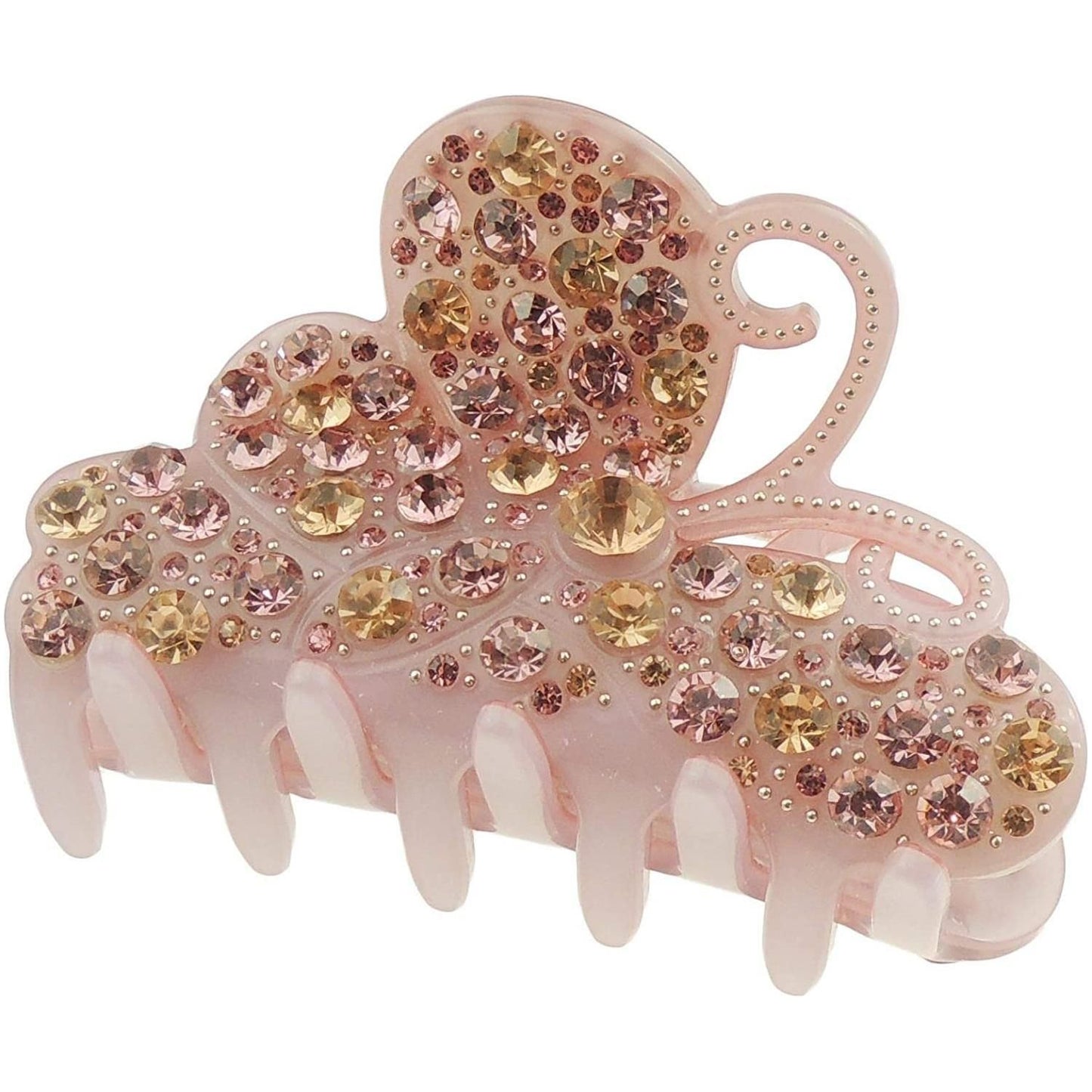 Extra Sparkly Women Girls Crystal Diamante Rhinestone Gems Wave Jaw Clip Octopus Clamp Grip Bridal Wedding Party Fine Thin Medium Short Styling Hair Butterfly Claw Wings Flying