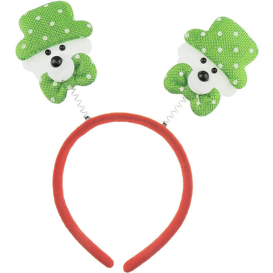 Glamour Girlz Festive Unisex Women Men Christmas Nativity Party Dinner Costume Outfit Headband Hair Hoop Alice Band Hairband Deeley Deely Springs Bopper White Red Fleece teddy Bear