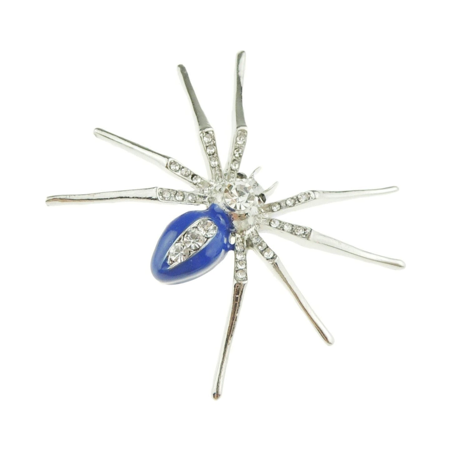 Unisex Diamante Rhinestone Crystal Enamel Halloween Fancy Dress Spider Badge Brooch