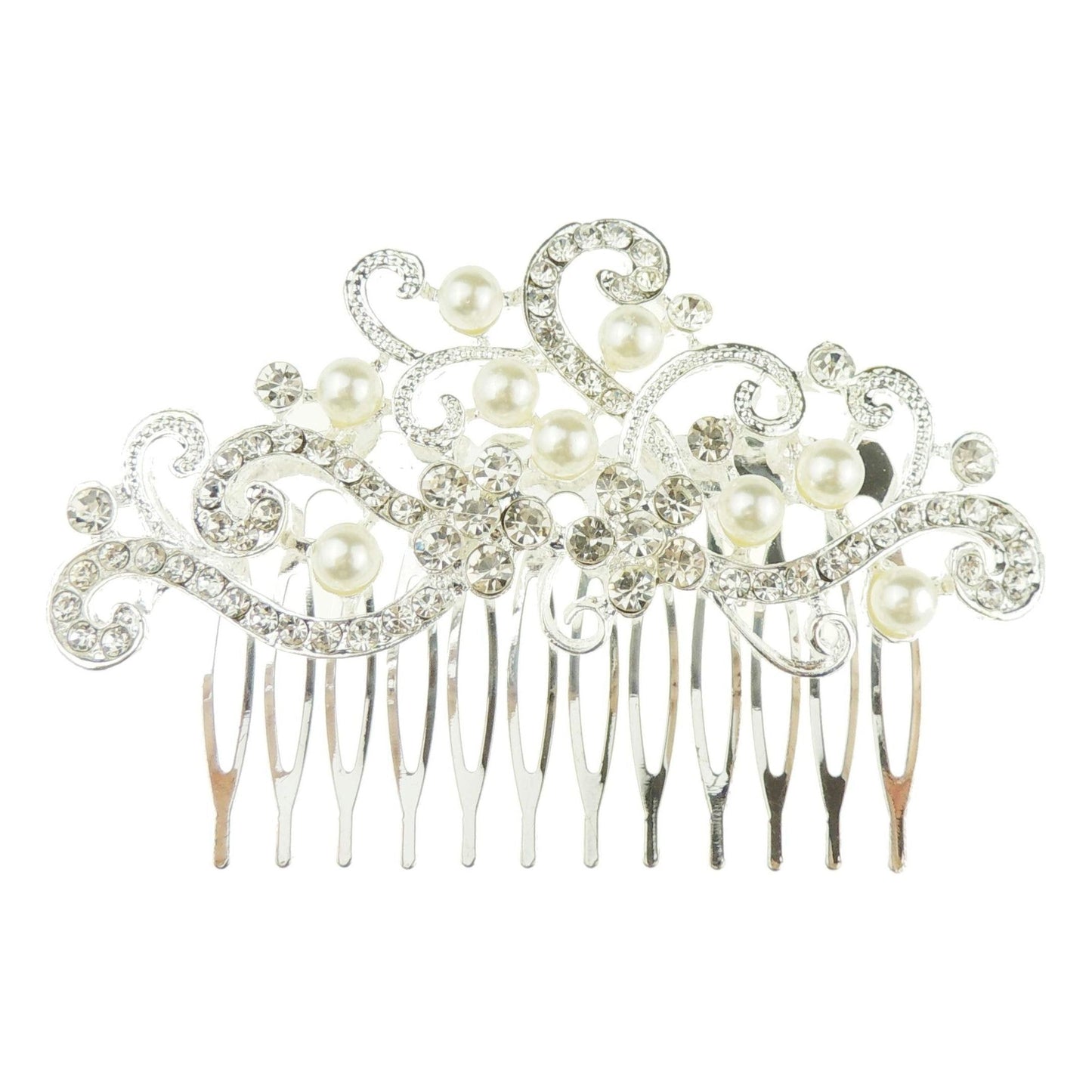 Faux Pearl Diamante Crystal Rhinestone Bridal Party Hair Small Side Comb