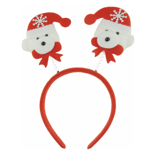 Glamour Girlz Festive Christmas Party Deeley Bopper Headband Alice Band White Teddy Bear Reindeer Red Santa Hat