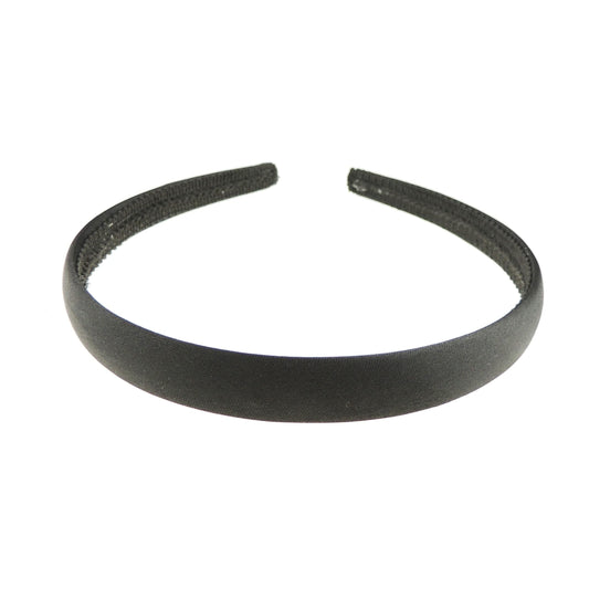 Girls Black Satin 1.5cm Hair Headband Alice Band