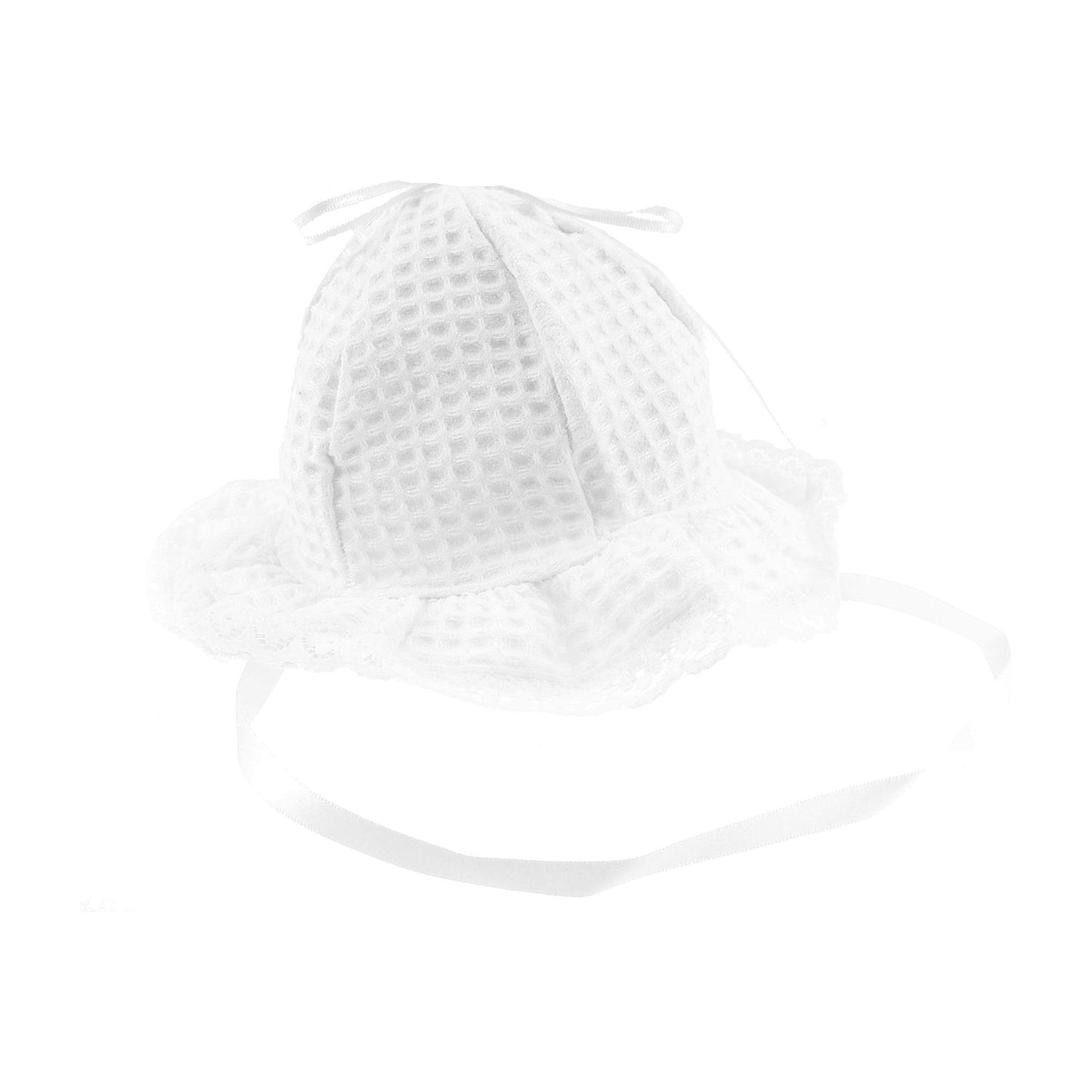 Baby Girls Adorable Waffle Cotton Sun Hat Bucket Beanie Cloche Lace Trimmed Hat