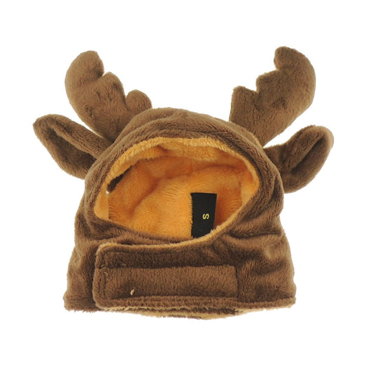 SMALL DOG BREED ONLY Puppy Kitten Cat Accessories Cute Festive Funny Reindeer Elk Antlers Ears Hat Cap Warm Fleece XMAS Christmas Party Fancy Dinner Boy Girl Costume Clothes Fancy Dress Outfit