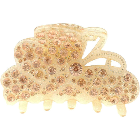 Extra Sparkly Women Girls Crystal Diamante Rhinestone Gems Wave Jaw Clip Octopus Clamp Grip Bridal Wedding Party Fine Thin Medium Short Styling Hair Butterfly Claw Wings Flying