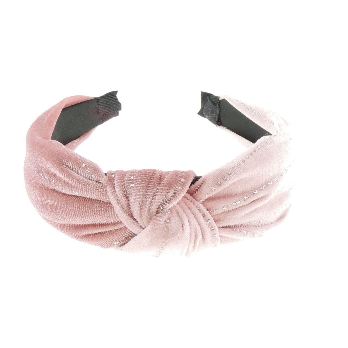 Ladies Soft Velvet Evening Winter Wide 4cm Headband Alice Band Sparkly Glitter Pin Stripe Top Knot