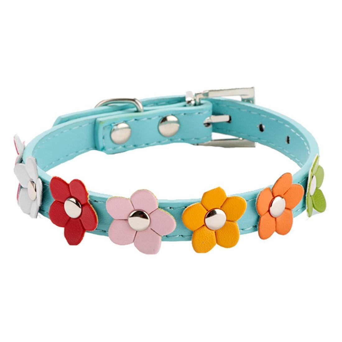 Princess Daisy Flower Floral Vegan Faux Leather Idea Boy Girl SMALL MEDIUM DOGS ONLY Puppy Collar Adjustable Durable Fancy Yellow Pink Black Red Blue Black Collar