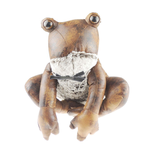 Adorable Home Distressed Leather Look Animal Door Stop Frog Toad