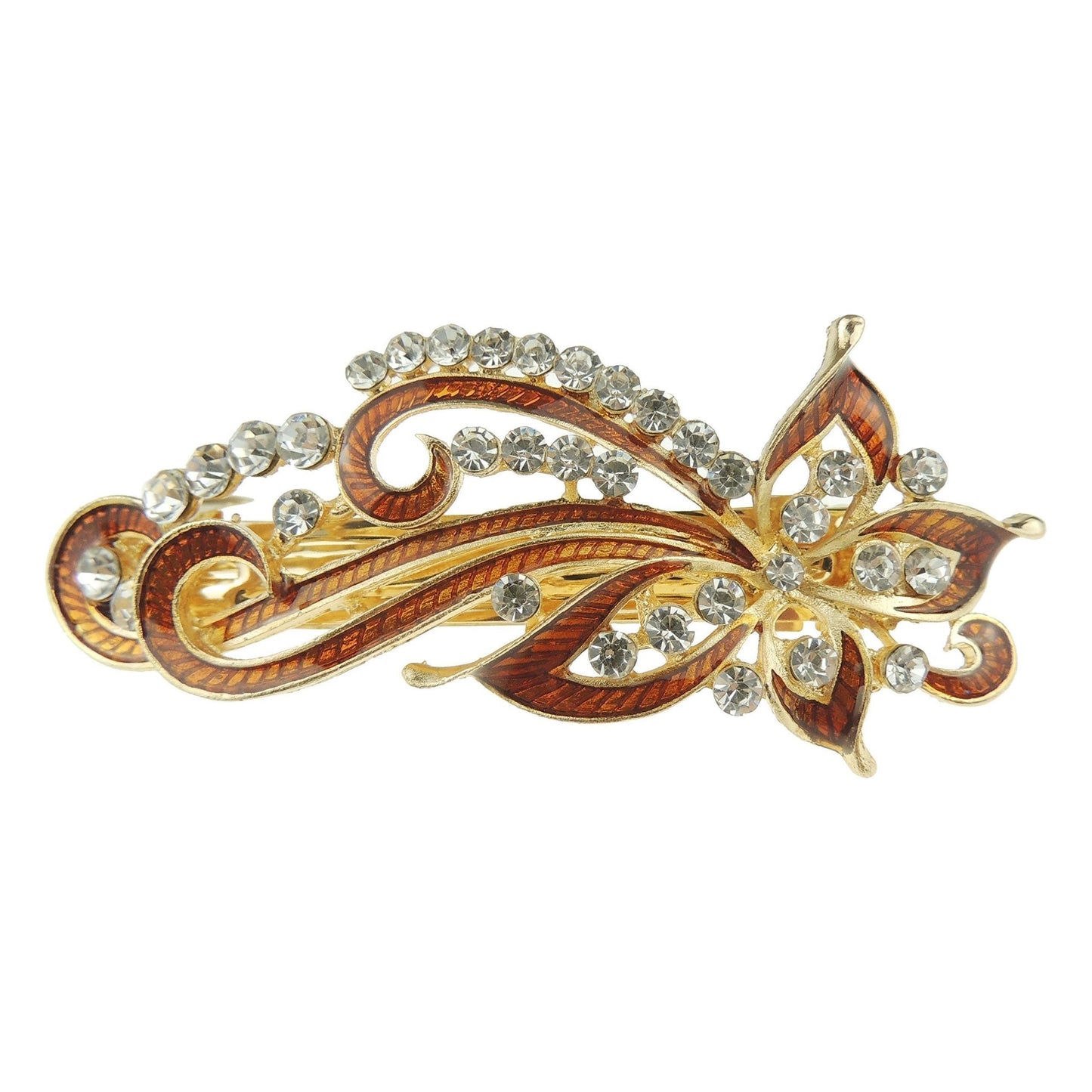 Ladies Enamel & Diamante Evening Occasion Stencil Hair Barrette Clip Shooting Star Bow