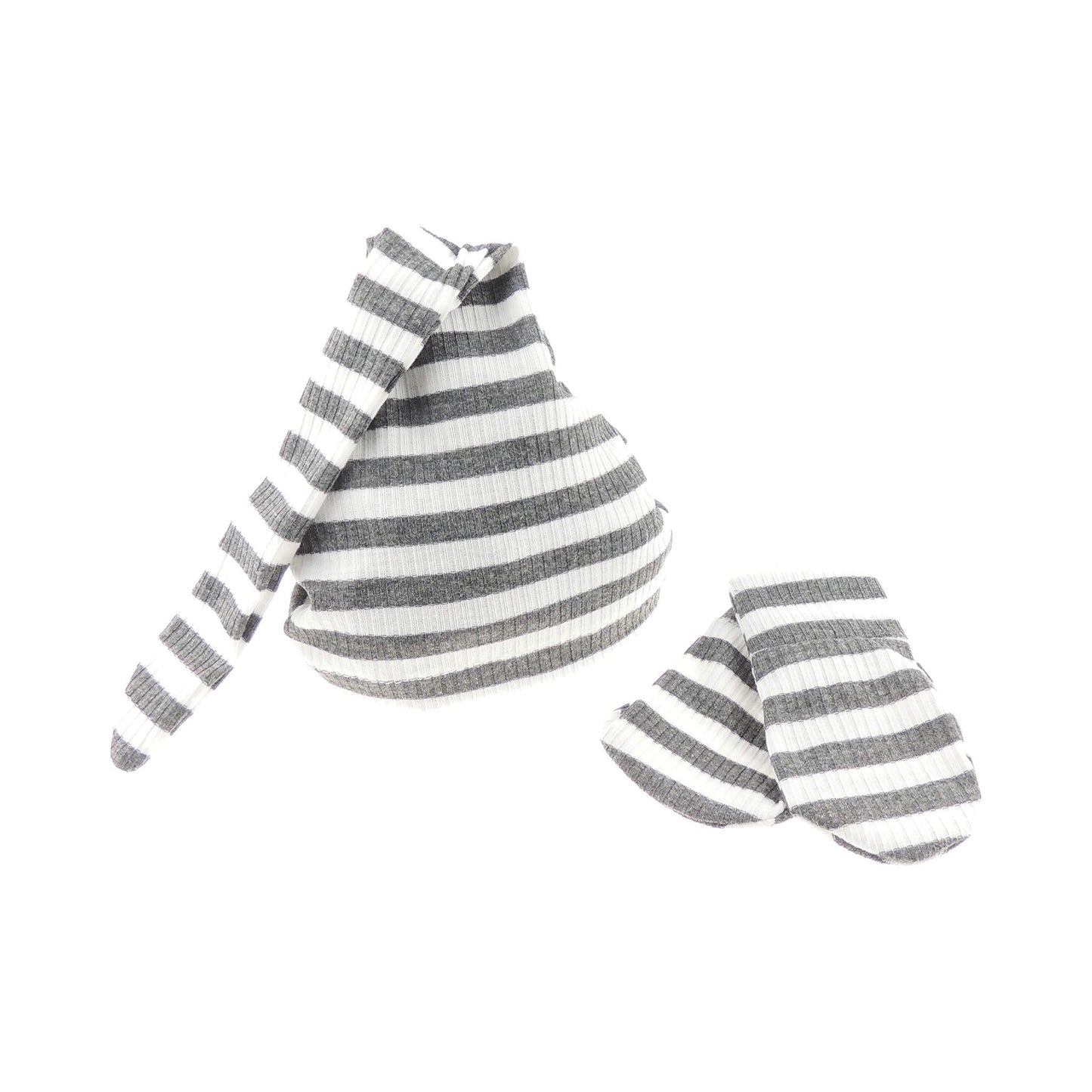 Cute Baby Girls Boys Unisex Babies Infants Newborn Soft Shower Cotton Cot Crib Hospital Knotted Beanie Cap Hat Scratch Gloves Mitts Mittens 0 3 Months Stripe 2 Piece Set