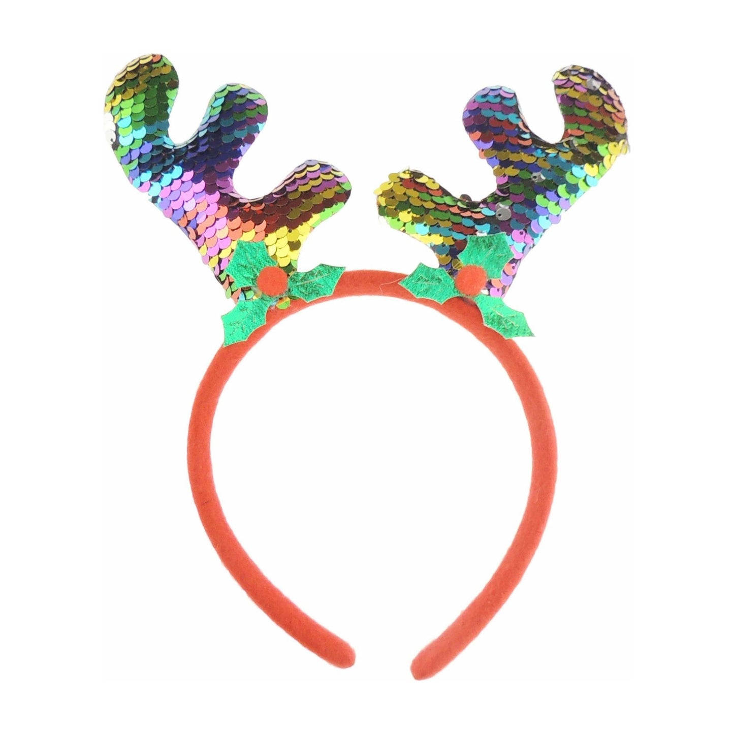 Unisex Women Men Christmas Nativity Party Dinner Costume Outfit Headband Hair Hoop Alice Band Hairband Deeley Deely Springs Bopper Red Reindeer Elk Stag Ears Antlers Sequin