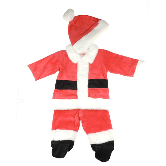 Festive 1st First Christmas Winter Baby Girls Boys Infants Babies Clothes Newborn Pram Cot Sleepwear All in One Romper Outfit Footies Babygrow Sleepsuit & Hat Red Plush Santa Gift Set