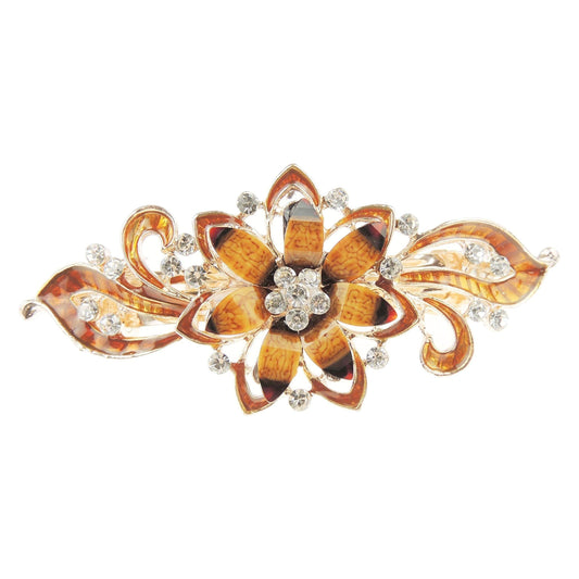 Ladies Enamel & Diamante Evening Occasion Stencil Hair Barrette Clip Pointy Flower Star